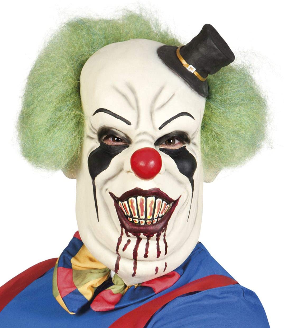 Boland B.V. Adult Evil Clown Mask - Multicoloured, One Size, White/Green/Black