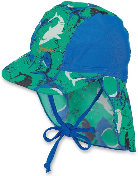 Sterntaler Boys Peaked Cap with Neck Protection, Age: 5-6 Months, Size: 43cm, Green/Blue (Peppermint)