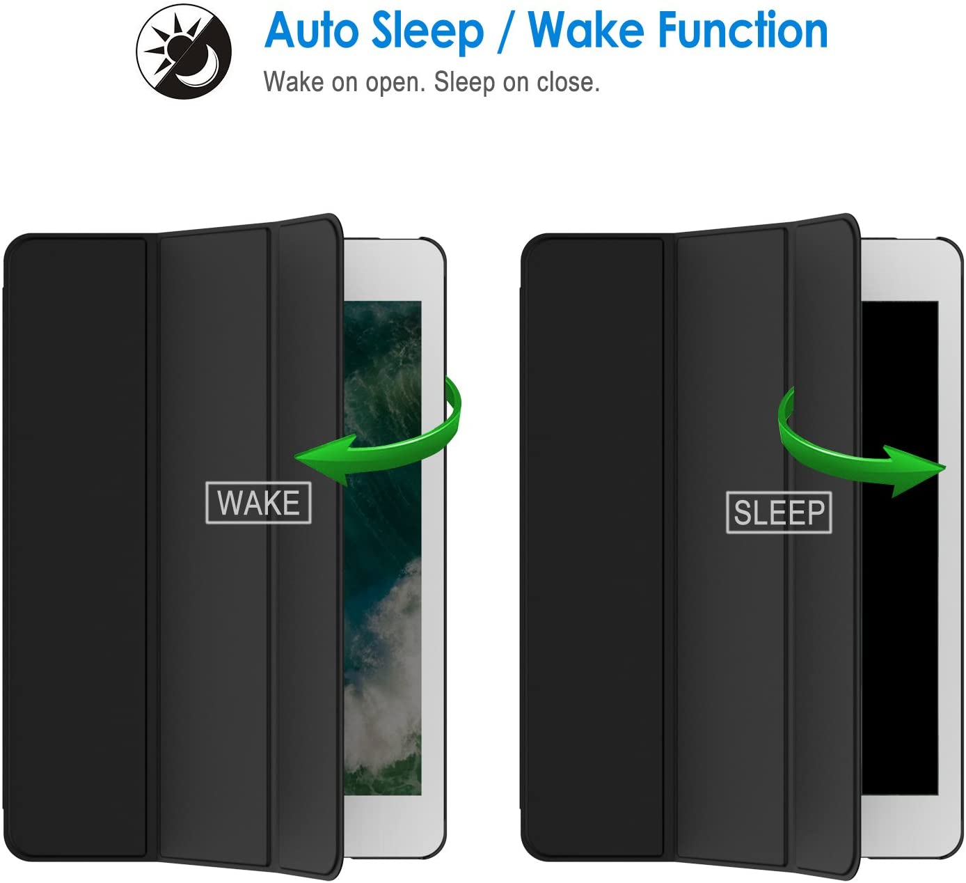 JETech Case for iPad Air 2 (Not for iPad Air 1st Edition), Smart Cover Auto Wake/Sleep (Black), 9.7 pulgadas - Image 4