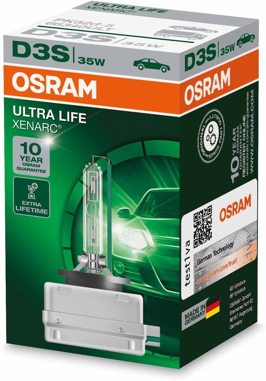 OSRAM XENARC ULTRA LIFE D3S HID Xenon discharge bulb, discharge lamp, 66340ULT, folding carton box (1 unit)