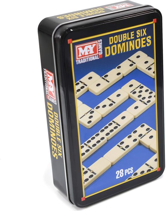 M.Y Classic Double Six Dominoes | Classic 28 Pieces Dominoes Set in Metal Tin - Image 2