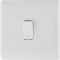 BG Electrical 812-01 Single Light Switch, White Moulded, 2-Way, 10AX