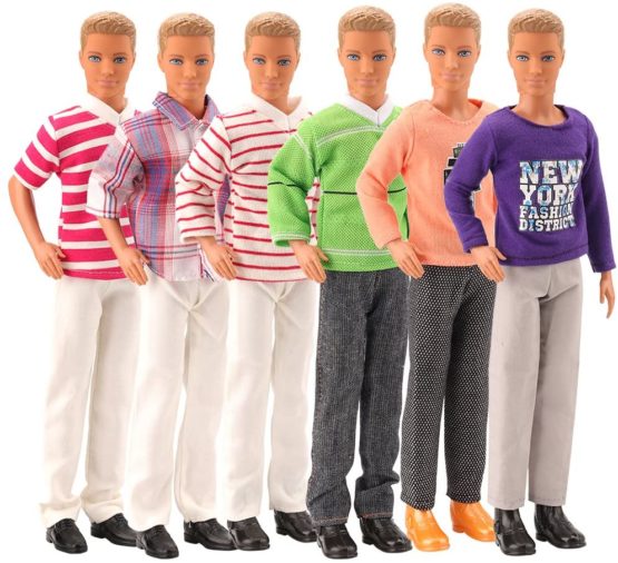 Miunana 8 Clothes Shoes for Doll = 3 Casual Clothes Wear Shirt Outfit+ 3 Pants +2 Shoes for Boy Doll Random Style Xmas Gift - Image 4