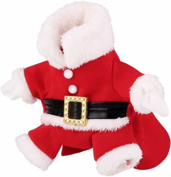 Cat Christmas Outfit ,Legendog Christmas Pet Clothes Cute Santa Claus Dog Cat Christmas Costumes Cat Dress up Christmas with Santa Hat - Image 2