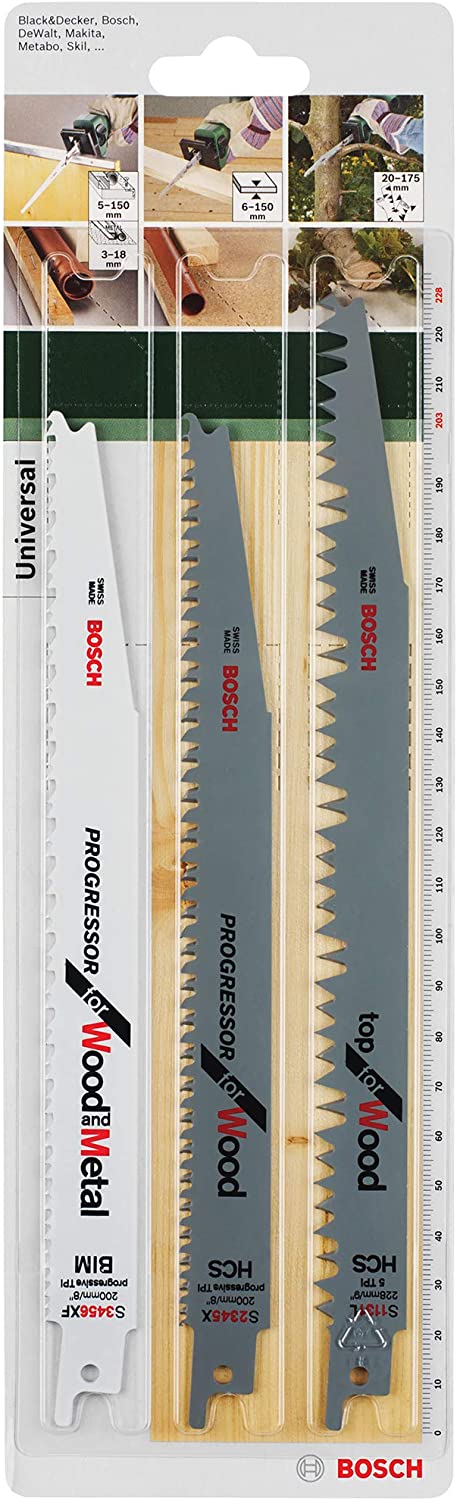 Bosch 2609256797 Sabre Saw Blade (3-Piece), Grey - Image 2