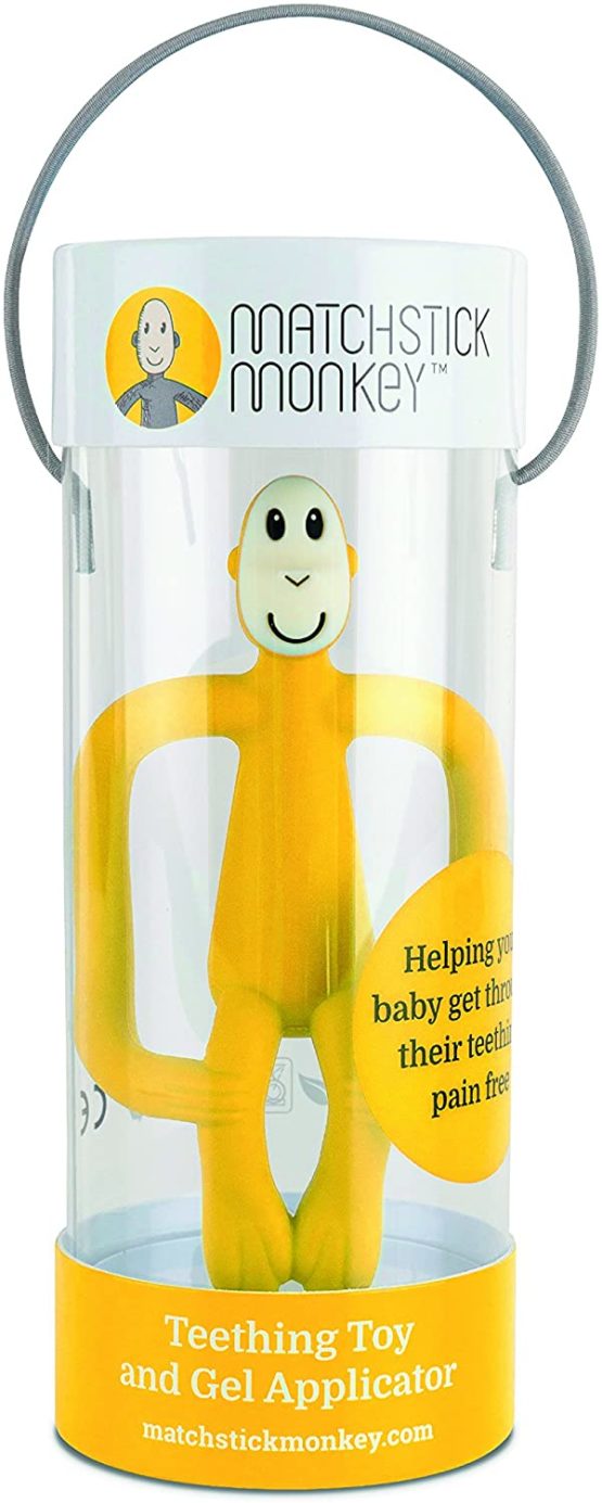 Matchstick Monkey Teething Toy for Baby, Stimulates and Massages Sore Gums, 3 Months Old+, Yellow - Image 4
