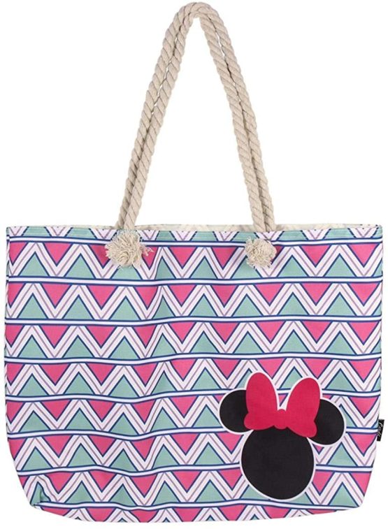 Cerdá Unisex Kids 2100002927 Minnie Mouse Beach bag-100% Cotton, Rosa, Grande