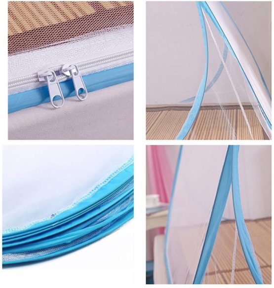 Mosquito Nets, Outdoor Mongolian Yurt Dome Net Free Installation and Folding Nets, Prevent Insect Pop Up Tent Curtains for Beds Bedroom (150*200*150cm, White) - Image 4