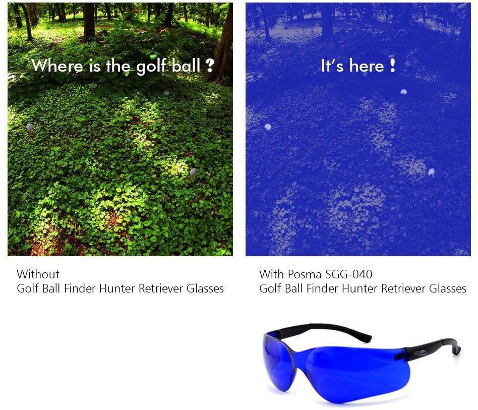 POSMA SGG040D Golf Ball Finder Glasses Bundle Set With Golf Ball