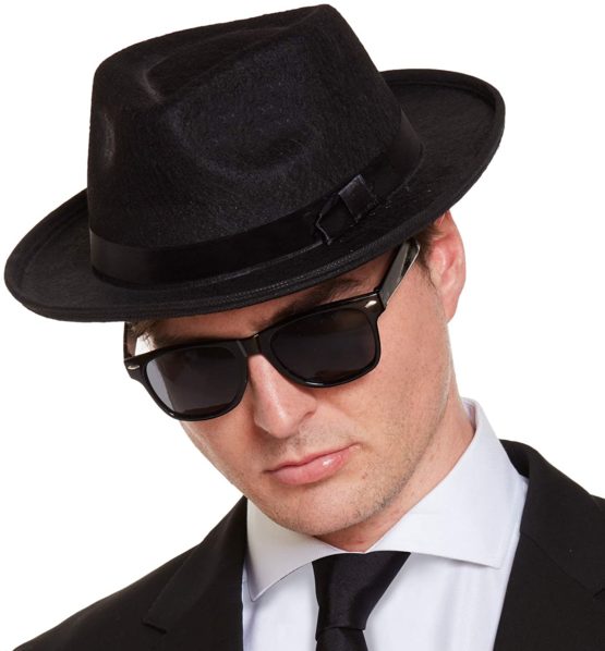 2 x Total Blues Soul Band Gangster Hats & Glasses Fancy Dress Costume Accessory - Image 2