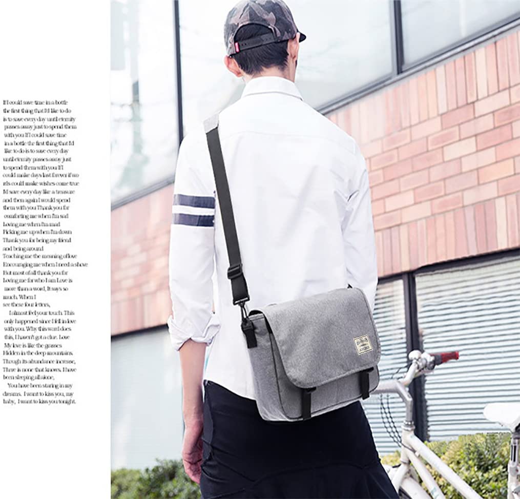 FANDARE Messenger Bag Satchel Crossbody Bag Laptop Briefcase Work Bag School Bag Polyester Gray - Image 3
