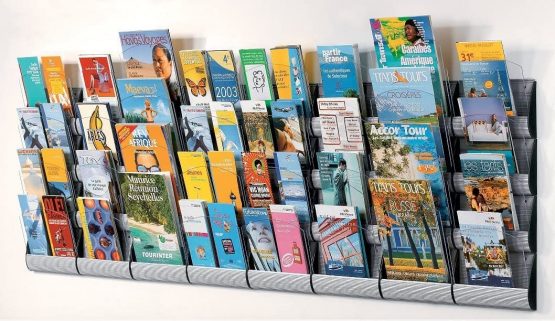 Wall mounted brochure rack ,with 4 compartments, pack of 2 - Image 4