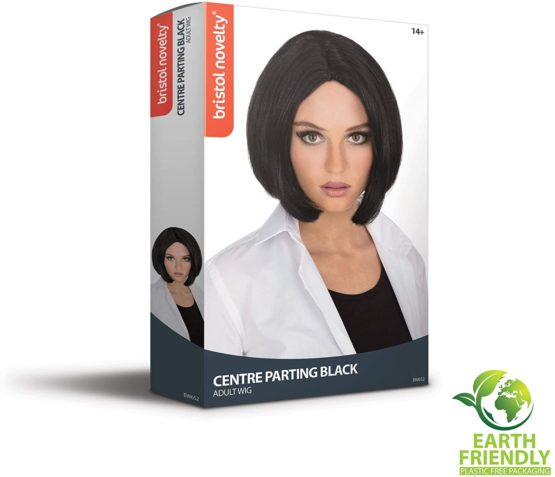 Bristol Novelty BW652 Centre Parting Wig Black, One Size - Image 2