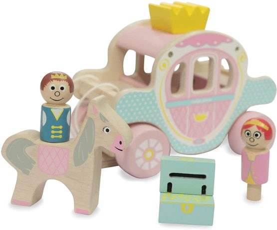 Indigo Jamm Princess Polly Carriage, Classic Wooden Toy Playset with Removable Roof and Passengers - Image 2