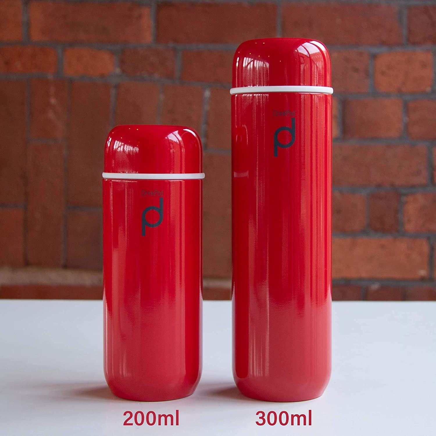 Drink Pod Vacuum Insulated Flask, Stainless Steel, Red, 200ml - Image 4