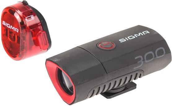 Sigma Sport LED Bicycle Light BUSTER 300/Nugget II Flash, rechargeable Headlight + Rearlight, black