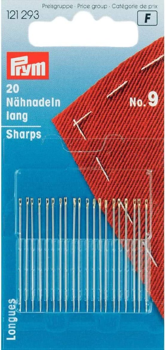 Prym 0.60 x 34 mm Hand Sewing Needles Sharps, Silver/Gold