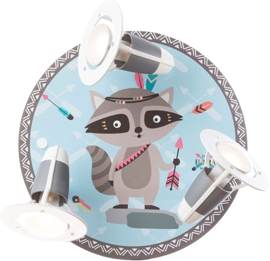Elobra Little Indians Oskar Children's Wall and Ceiling Light, Wood, 40 W, Brown