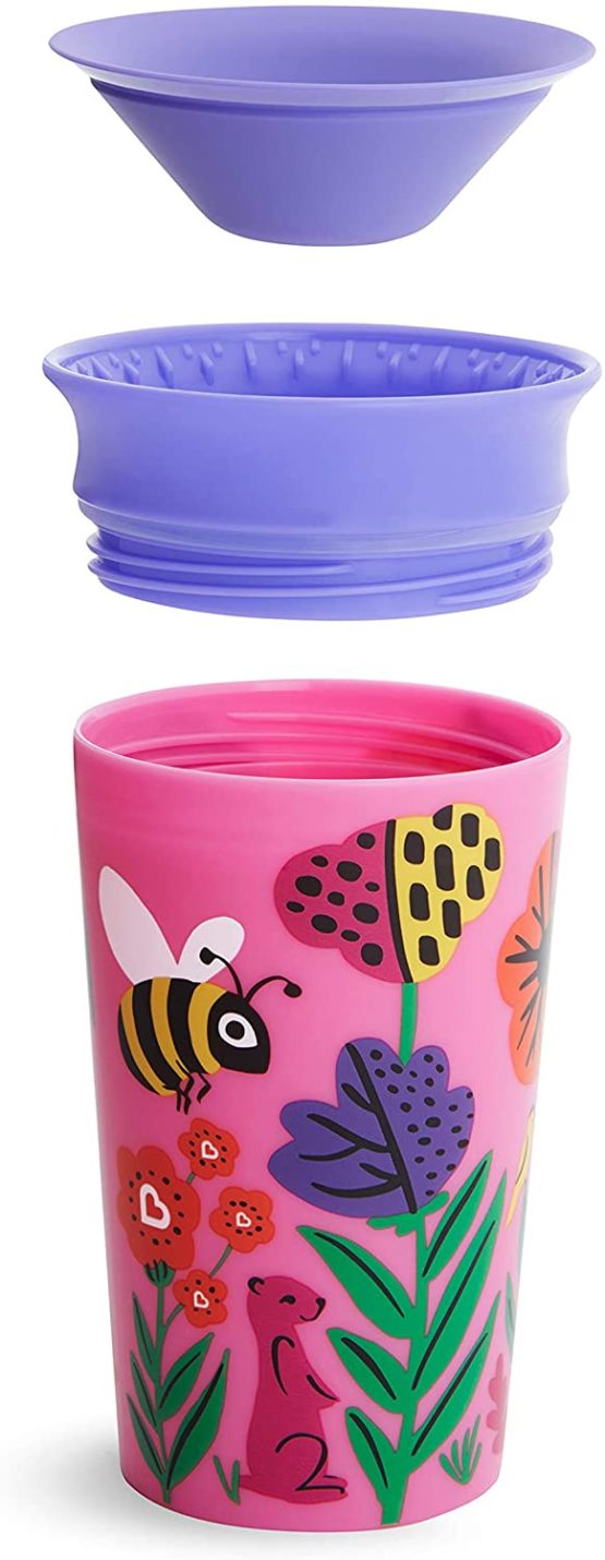 Munchkin Miracle 360 WildLove Sippy Cup, 9 oz / 266 ml, 2 Pack, Bee/Lemur - Image 4
