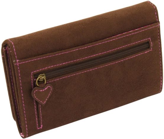 Friedrich|23 Damen-Überschlagbörse, Bavaria, Velvet, Braun/rosa Coin Pouch, 17 cm, Brown (Braun/Rosa) - Image 3