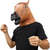 CreepyParty Horse Mask Realistic Animal Full Head Latex Mask for Halloween Carnival Costume Party