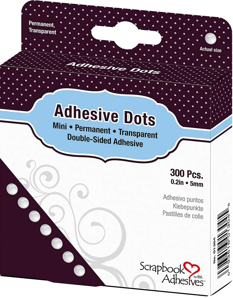 SCRAPBOOK ADHESIVES BY 3L Adhesive Dots Mini 01304-10, clear