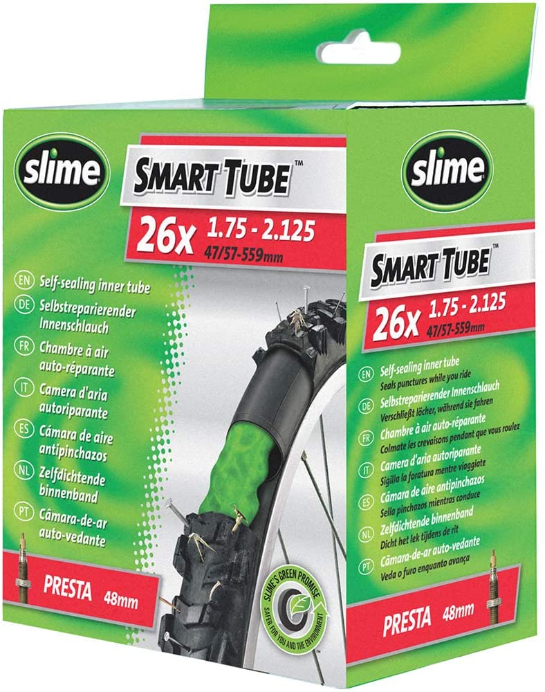 Slime 30073 Bike Inner Tube with Slime Puncture Sealant, Self Sealing, Prevent and Repair, Presta Valve, 29" x 1.5-2.3"