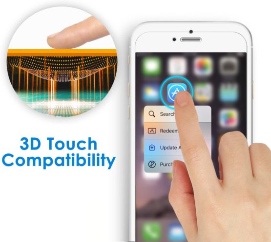 JETech Screen Protector for iPhone 8 Plus and iPhone 7 Plus Tempered Glass Film, 2-Pack - Image 4