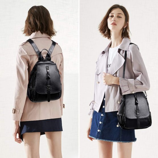 ALTOSY Leather Backpack Purse Women Convertible Shoulder Bag Portable Knapsack Fashion Daypack - Image 3