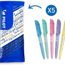 Pilot Frixion Erasable Highlighters Pastels - Blue/Green/Pink/Purple/Yellow (Pack of 5)