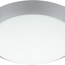 EGLO Mars 1 Ceiling Light 1 Bulb Wall Light Made of Steel, Colour: White, Glass: White Satin with Silver Edge, Socket: E27