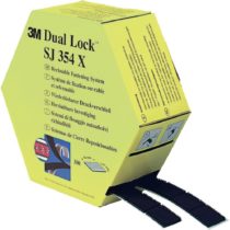 3M Hook & Loop Reclosable Fastener SJ352D - offers a simple alternative to zips, screws, snaps, hooks, bolts and more - best suited for indoor use - 2 x 25mm x 5m, Black (1 Dispenser Box)