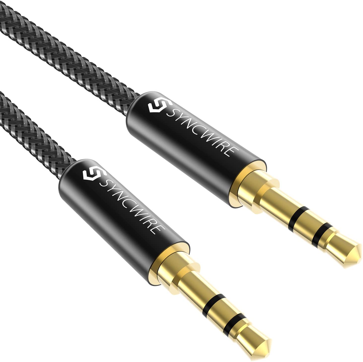 Syncwire Aux Cable 3.5mm Audio Cable -6.6ft/2M- Nylon Braided Aux Lead for Car Headphone, iPhone, iPad, iPod, Samsung