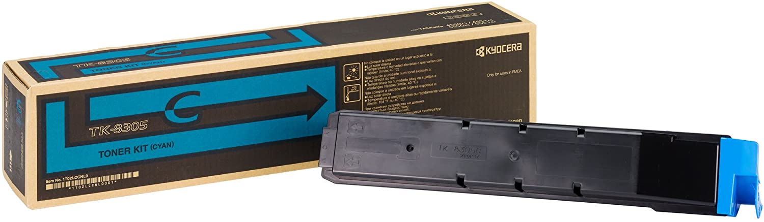 Kyocera Toner Cartridge TK-8305 C, CYAN, 15.000 Pages High Capacity Genuine Premium Printer Toner, 1T02LKCNL0, T02LKCNL