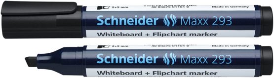Schneider Board/ Flip Chart Marker 293 4 Pack of Black, Red, Blue, Green, Refillable 1 + 4 mm - Image 2