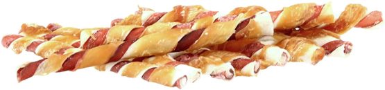 Pets Unlimited Tricolor Chewy Sticks with Chicken Small, 10pc, clear - Image 3