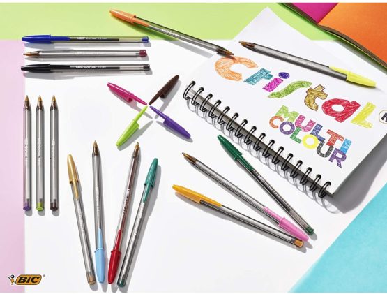 BIC Cristal Fun Ballpoint Pens, Purple Ink Smudge-Proof Writing Pens and Wide Point (1.6 mm), Pack of 20 - Image 3