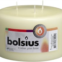 Bolsius Large 3 wick Candle, 10 x 15 cm , "Ivory"