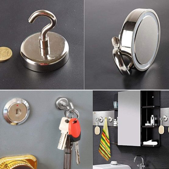 Magnetic Hooks Strong - Diameter 32mm Heavy Duty Neodymium Hanging Magnetic Hook for Fridge 6 Packs, 80lb Super Strong Magnetism Hook for Cruising - Image 3