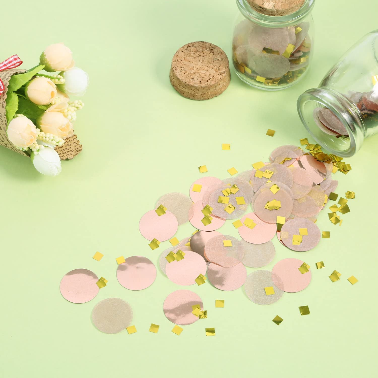 Round Tissue Paper Table Confetti Dots for Wedding Birthday Party Decoration 1.76 oz (Rose Gold Confetti, 2.5 cm) - Image 4