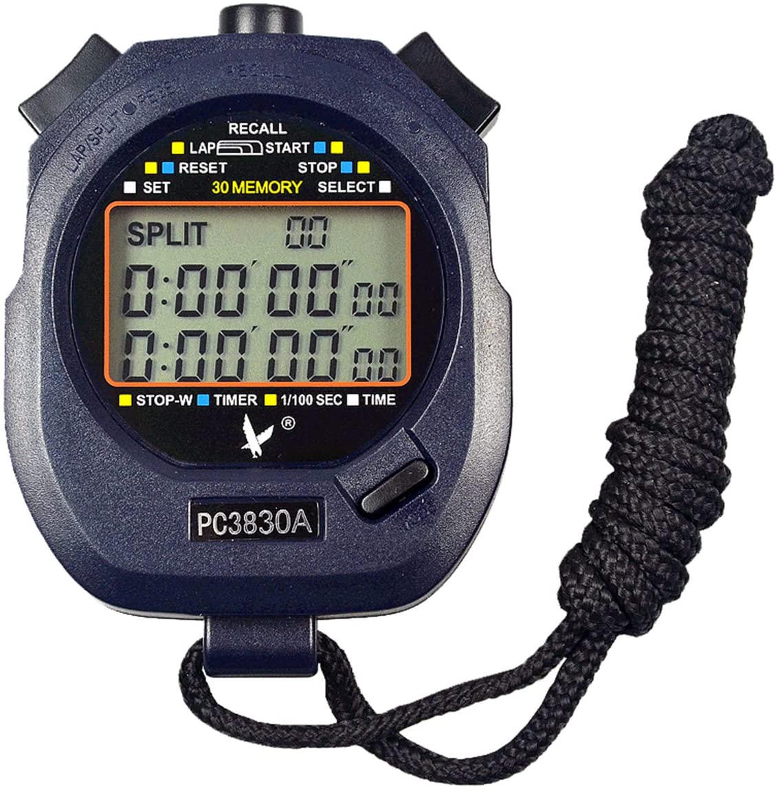 CaLeQi Digital Professional Handheld LCD Chronograph Sports Stopwatch