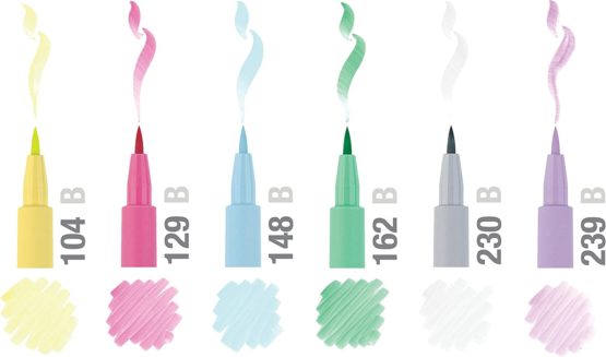 Faber-Castell Pitt Artists Pen Brush Pastel (Wallet of 6) - Image 3