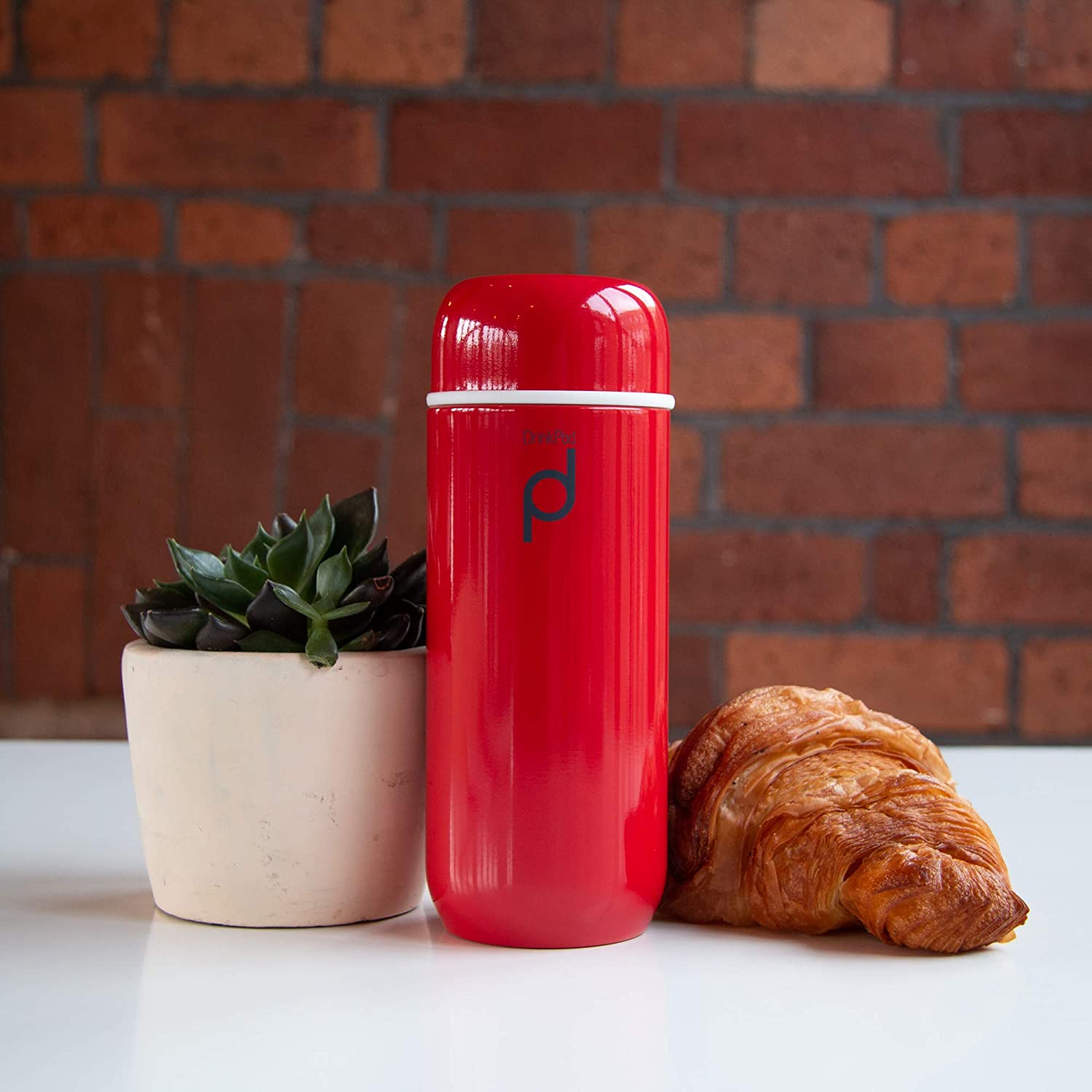 Drink Pod Vacuum Insulated Flask, Stainless Steel, Red, 200ml - Image 2