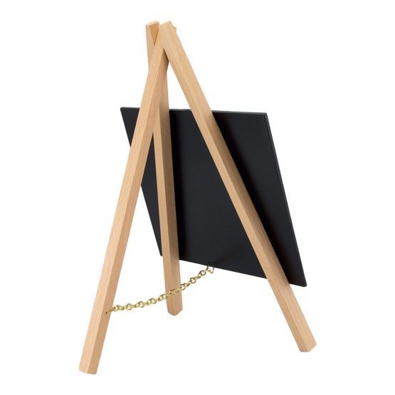 Securit Mini easel table chalkboard - Wood with lacquered beech finish - set of 3 - Image 2