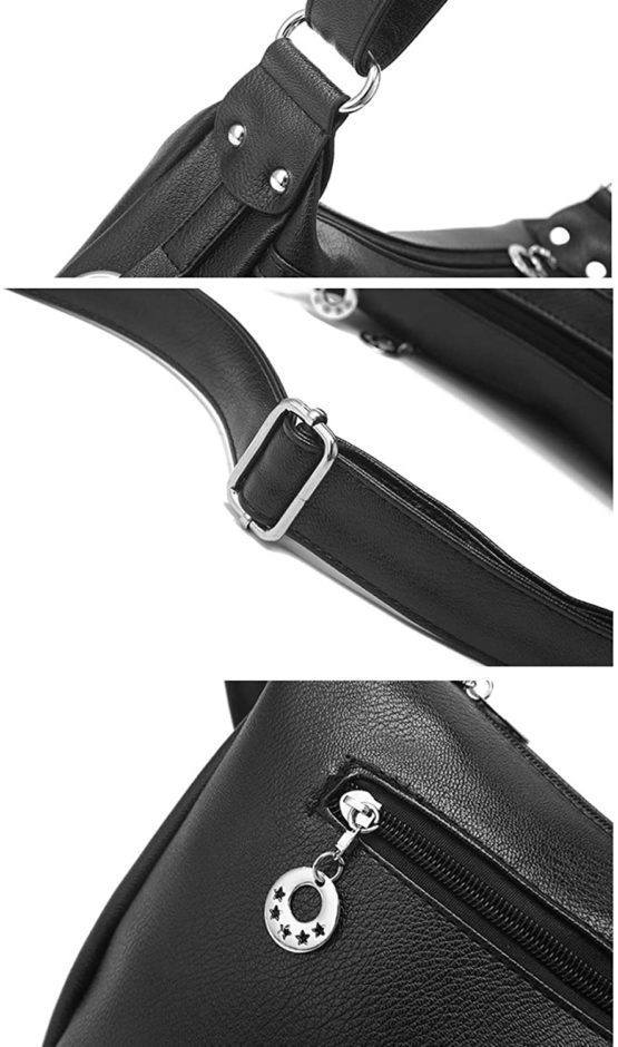 NOTAG Women Crossbody Bag, Soft PU Leather Multi-Pocket Casual Crossbody Handbags Large Capacity Shoulder Bag - Image 4