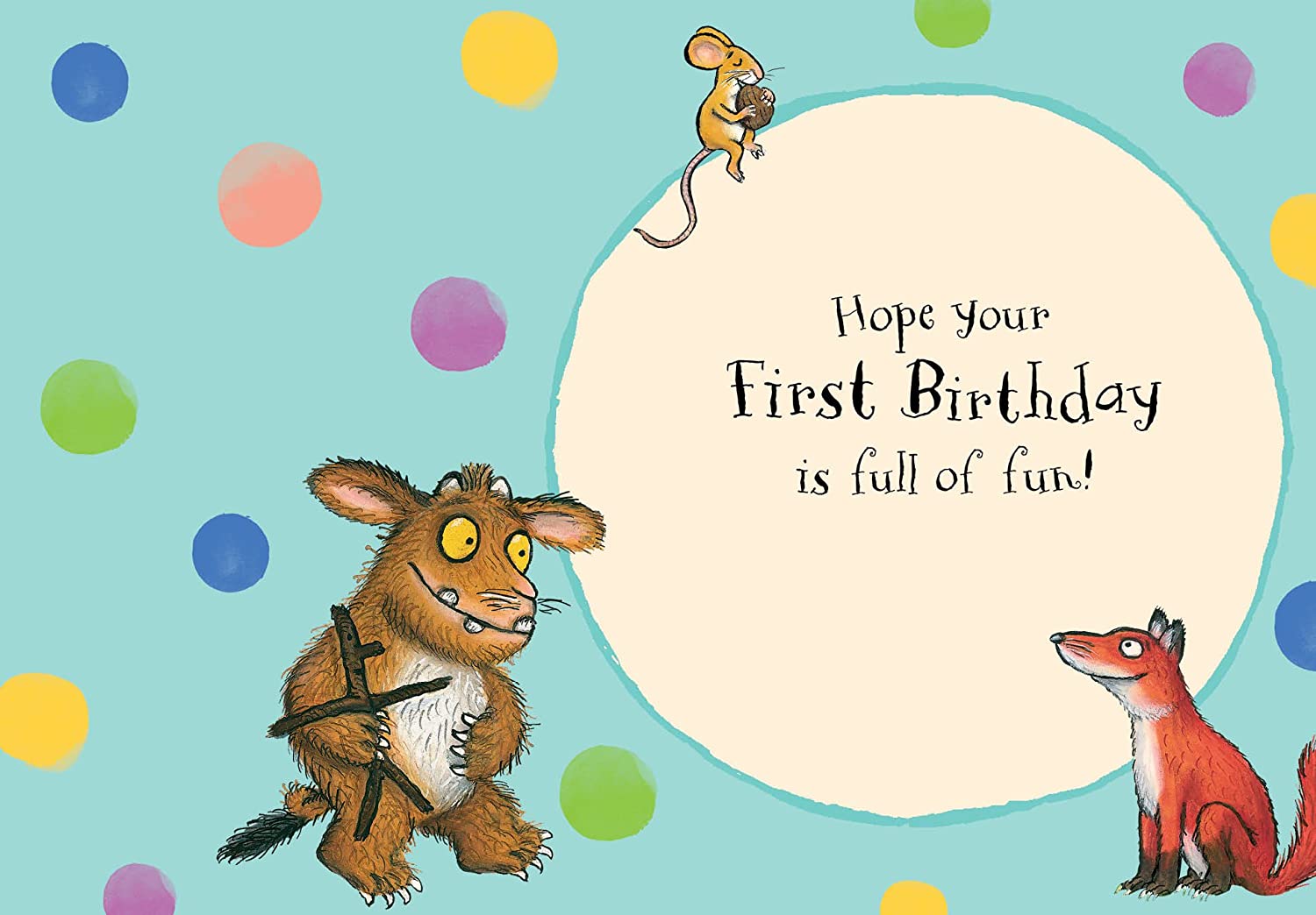 The Gruffalo GR001 "Age 1" Birthday Card, yellow, Pack of 1 - Image 2