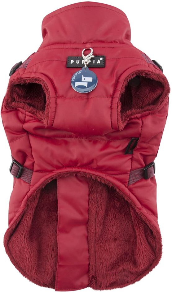 Puppia Wilkes Winter Fleece Vest, Medium, Wine - Image 3