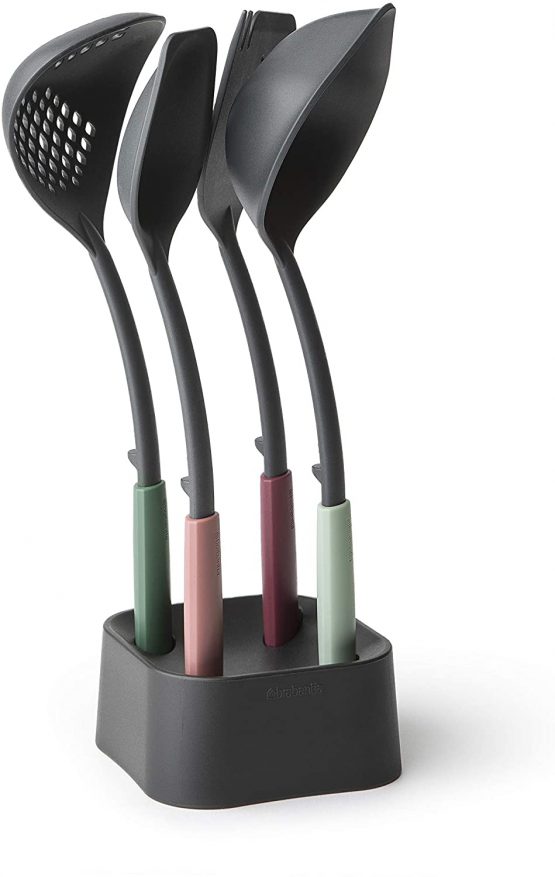 Brabantia 123184 Tasty+ Kitchen Utensils Set Plus Stand, Mixed Colours