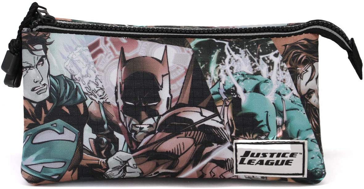 Karactermania Justice League Comics-Triple HS Pencil Cases, 24 cm, Grey - Image 2
