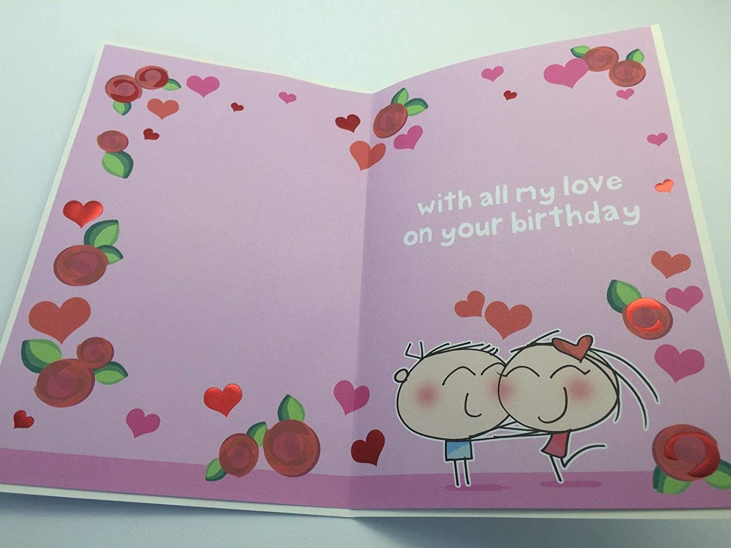 One I Love Birthday Card - Birthday Card for Her - Birthday Card for Him - Badge Included, Multi, 165 mm x 254 mm - Image 2